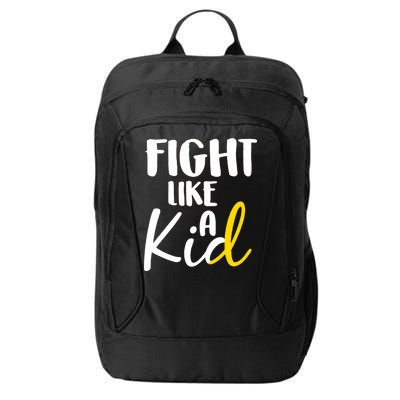 Fight Like A Kid Childhood Cancer Gold Ribbon City Backpack