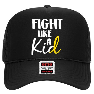 Fight Like A Kid Childhood Cancer Gold Ribbon Trucker Hat