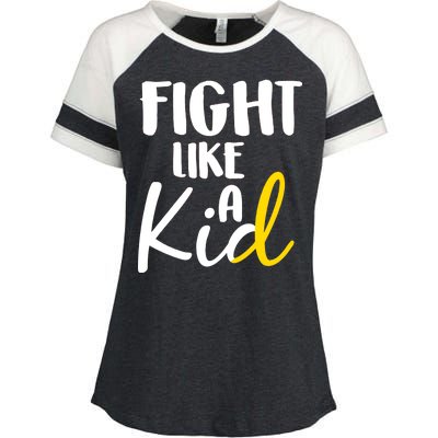 Fight Like A Kid Childhood Cancer Gold Ribbon Enza Ladies Jersey Colorblock Tee