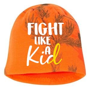 Fight Like A Kid Childhood Cancer Gold Ribbon Kati - Camo Knit Beanie