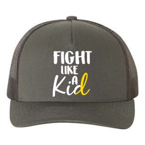 Fight Like A Kid Childhood Cancer Gold Ribbon Yupoong Adult 5-Panel Trucker Hat