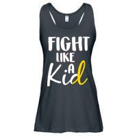 Fight Like A Kid Childhood Cancer Gold Ribbon Ladies Essential Flowy Tank