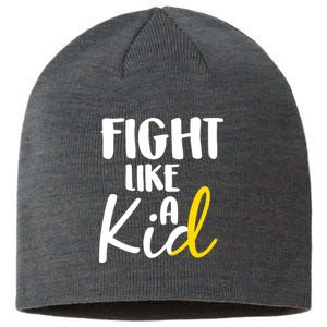 Fight Like A Kid Childhood Cancer Gold Ribbon Sustainable Beanie