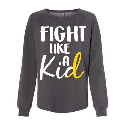 Fight Like A Kid Childhood Cancer Gold Ribbon Womens California Wash Sweatshirt