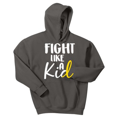 Fight Like A Kid Childhood Cancer Gold Ribbon Kids Hoodie