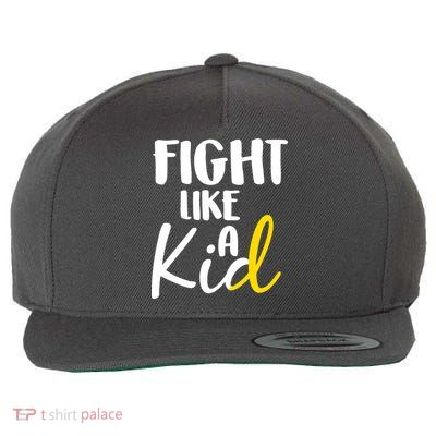 Fight Like A Kid Childhood Cancer Gold Ribbon Wool Snapback Cap