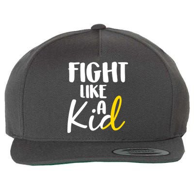 Fight Like A Kid Childhood Cancer Gold Ribbon Wool Snapback Cap