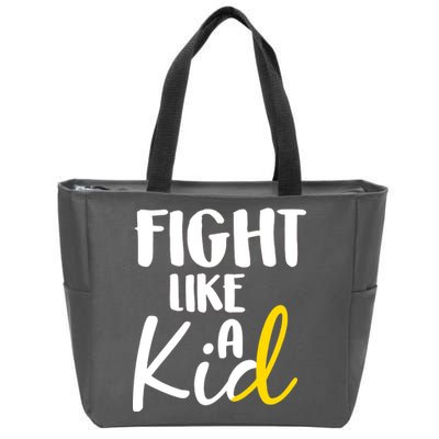 Fight Like A Kid Childhood Cancer Gold Ribbon Zip Tote Bag