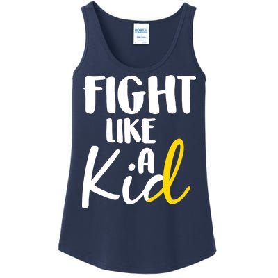 Fight Like A Kid Childhood Cancer Gold Ribbon Ladies Essential Tank