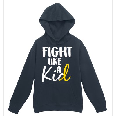 Fight Like A Kid Childhood Cancer Gold Ribbon Urban Pullover Hoodie