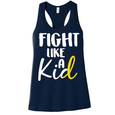 Fight Like A Kid Childhood Cancer Gold Ribbon Women's Racerback Tank