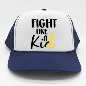 Fight Like A Kid Childhood Cancer Gold Ribbon Trucker Hat