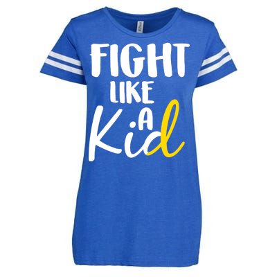 Fight Like A Kid Childhood Cancer Gold Ribbon Enza Ladies Jersey Football T-Shirt