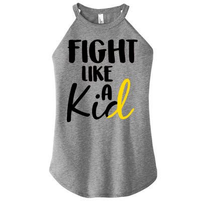 Fight Like A Kid Childhood Cancer Gold Ribbon Women's Perfect Tri Rocker Tank