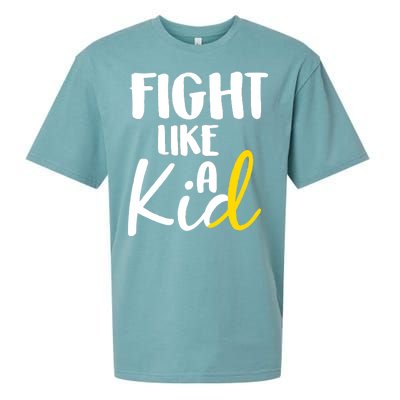 Fight Like A Kid Childhood Cancer Gold Ribbon Sueded Cloud Jersey T-Shirt