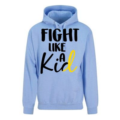 Fight Like A Kid Childhood Cancer Gold Ribbon Unisex Surf Hoodie