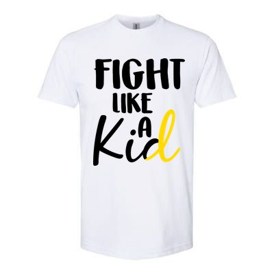 Fight Like A Kid Childhood Cancer Gold Ribbon Softstyle® CVC T-Shirt