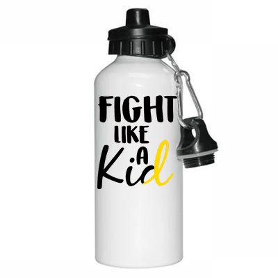 Fight Like A Kid Childhood Cancer Gold Ribbon Aluminum Water Bottle