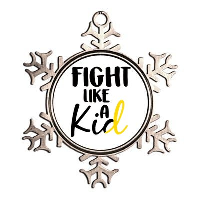 Fight Like A Kid Childhood Cancer Gold Ribbon Metallic Star Ornament