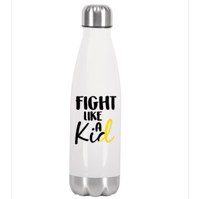 Fight Like A Kid Childhood Cancer Gold Ribbon Stainless Steel Insulated Water Bottle