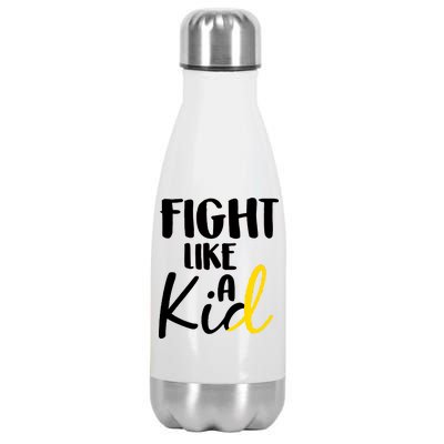 Fight Like A Kid Childhood Cancer Gold Ribbon Stainless Steel Insulated Water Bottle