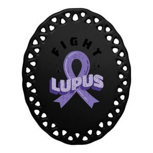 Fight Lupus Ceramic Oval Ornament