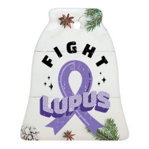 Fight Lupus Ceramic Bell Ornament