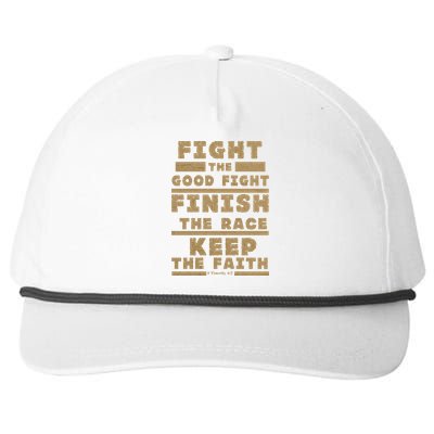 Fight The Good Fight Christian Faith Snapback Five-Panel Rope Hat