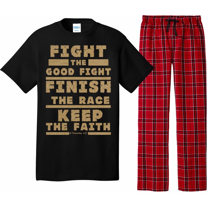 Fight The Good Fight Christian Faith Pajama Set