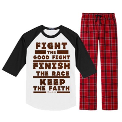 Fight The Good Fight Christian Faith Raglan Sleeve Pajama Set