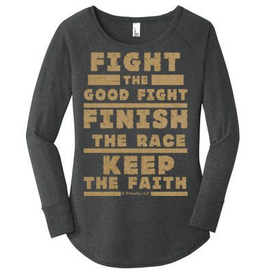 Fight The Good Fight Christian Faith Women's Perfect Tri Tunic Long Sleeve Shirt