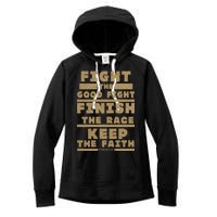 Fight The Good Fight Christian Faith Women's Fleece Hoodie