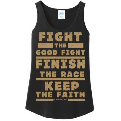 Fight The Good Fight Christian Faith Ladies Essential Tank