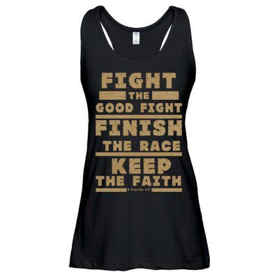 Fight The Good Fight Christian Faith Ladies Essential Flowy Tank