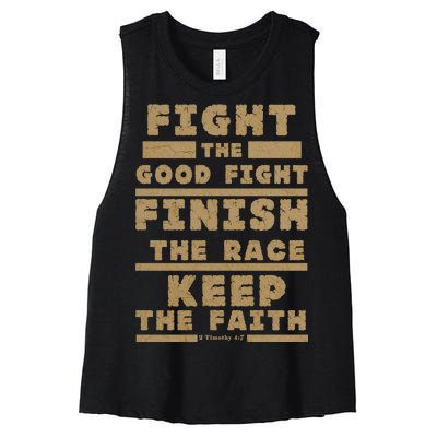 Fight The Good Fight Christian Faith Women's Racerback Cropped Tank