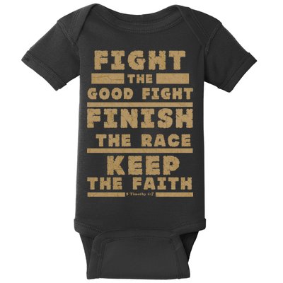 Fight The Good Fight Christian Faith Baby Bodysuit