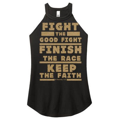 Fight The Good Fight Christian Faith Women's Perfect Tri Rocker Tank