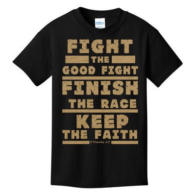 Fight The Good Fight Christian Faith Kids T-Shirt