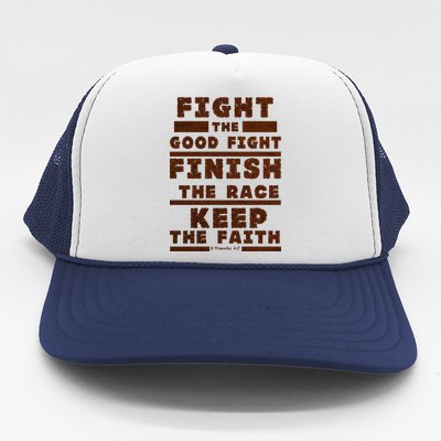 Fight The Good Fight Christian Faith Trucker Hat