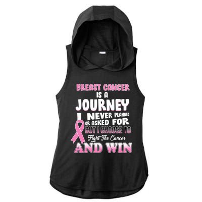 Fight The Journey And Win Breast Cancer Ladies PosiCharge Tri-Blend Wicking Draft Hoodie Tank