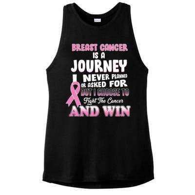 Fight The Journey And Win Breast Cancer Ladies PosiCharge Tri-Blend Wicking Tank