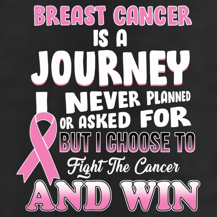 Fight The Journey And Win Breast Cancer 7 Panel Mesh Trucker Snapback Hat