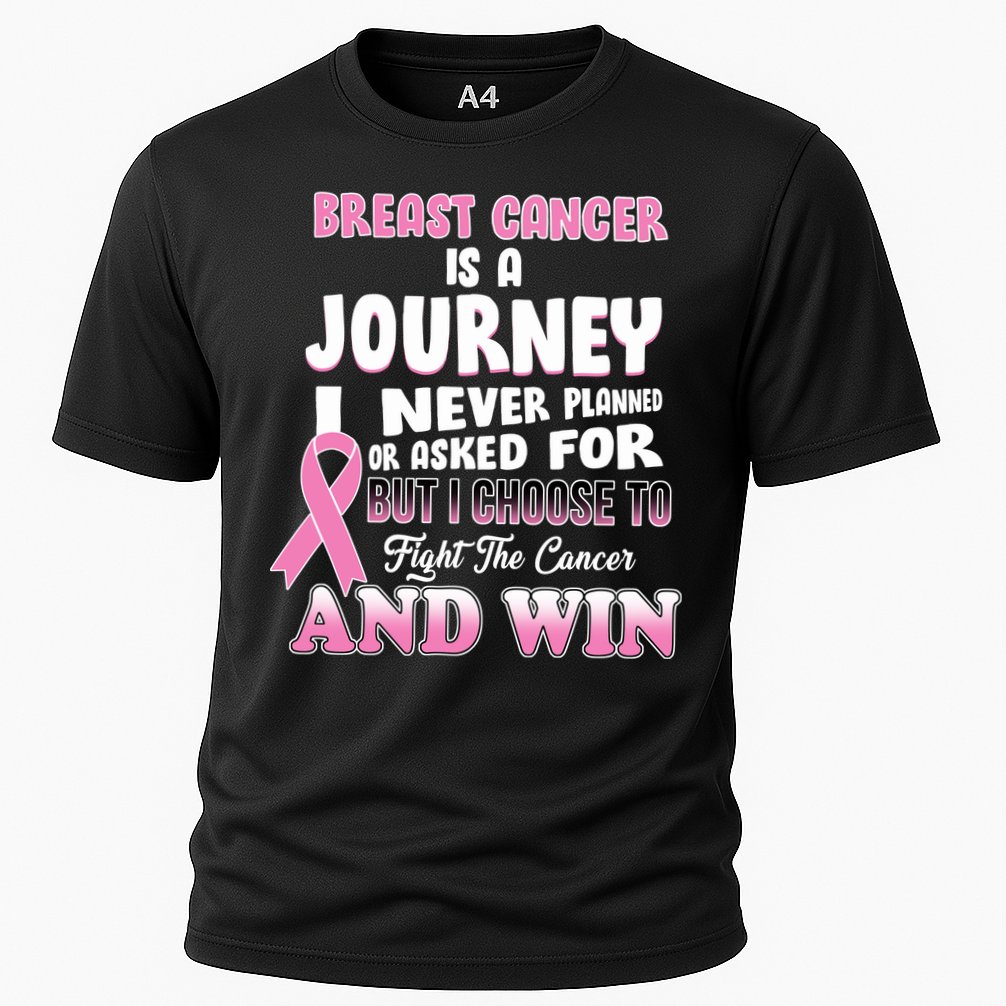 Fight The Journey And Win Breast Cancer Cooling Performance Crew T-Shirt