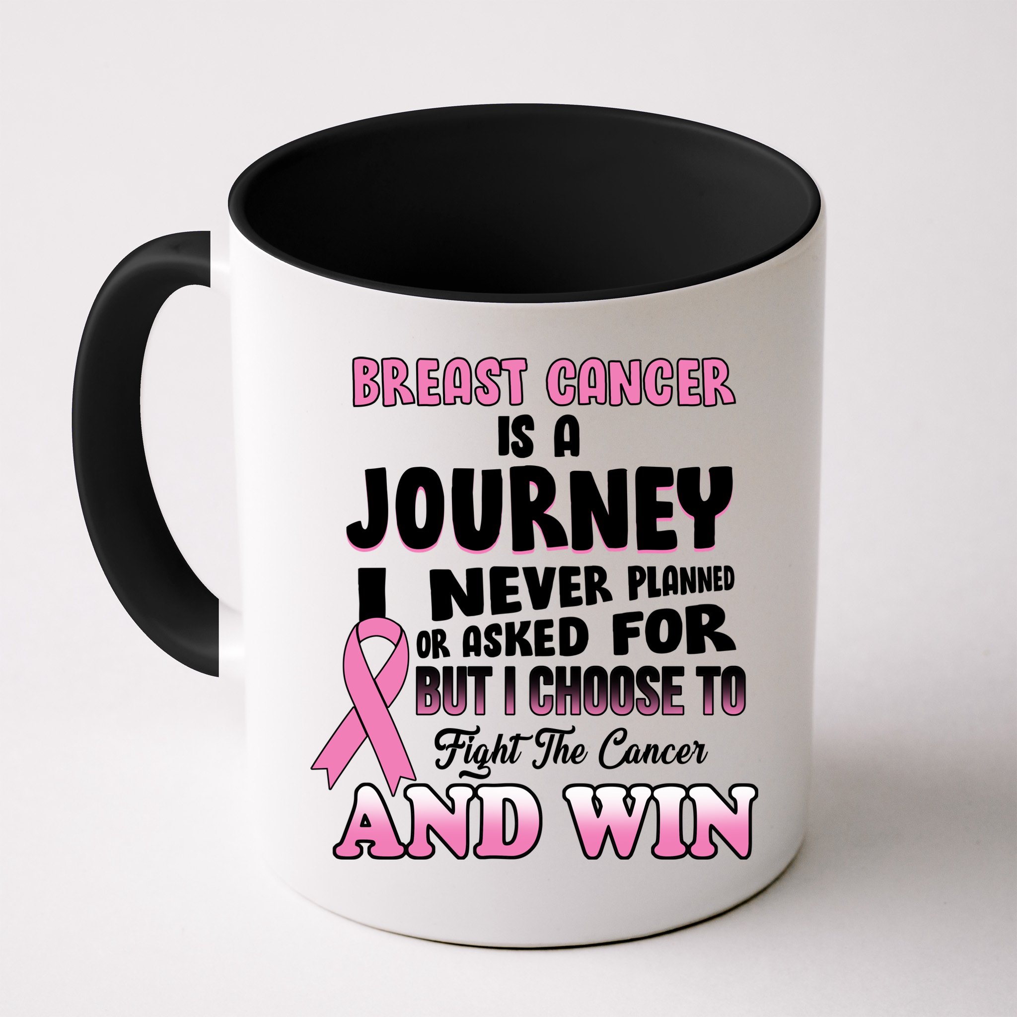 Fight The Journey And Win Breast Cancer Mug