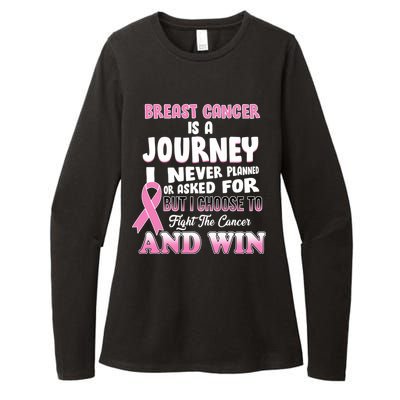 Fight The Journey And Win Breast Cancer Womens CVC Long Sleeve Shirt