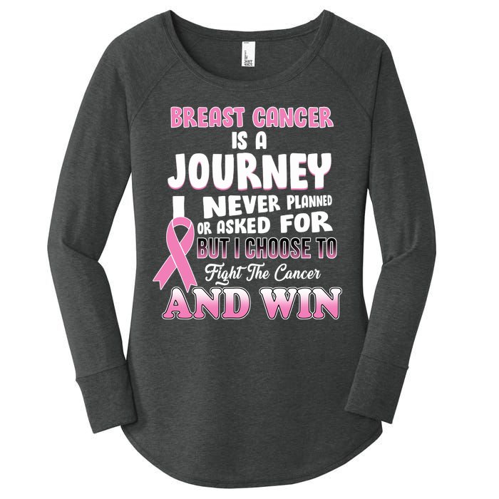 Fight The Journey And Win Breast Cancer Women's Perfect Tri Tunic Long Sleeve Shirt