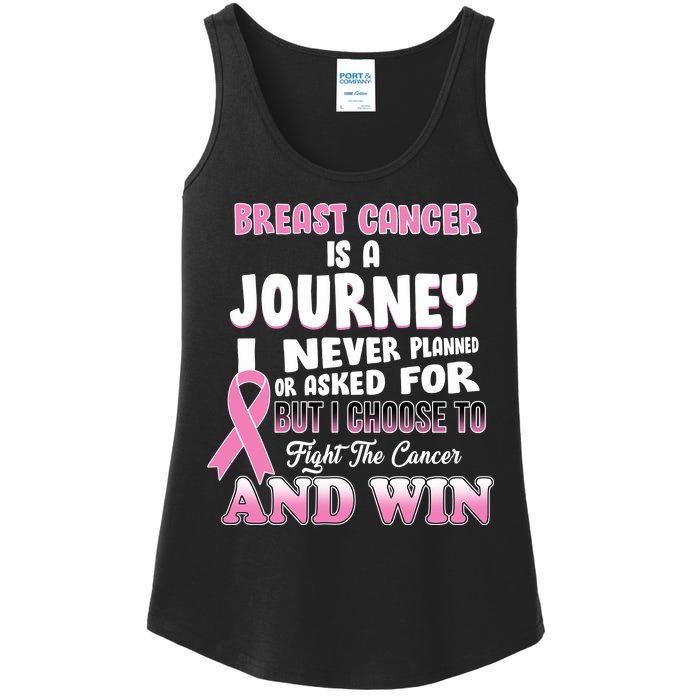 Fight The Journey And Win Breast Cancer Ladies Essential Tank