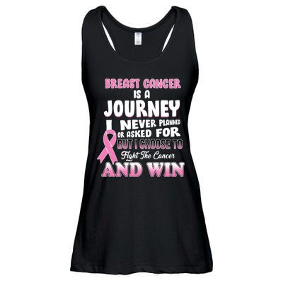 Fight The Journey And Win Breast Cancer Ladies Essential Flowy Tank