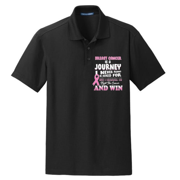 Fight The Journey And Win Breast Cancer Dry Zone Grid Polo