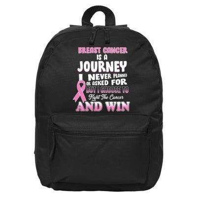 Fight The Journey And Win Breast Cancer 16 in Basic Backpack